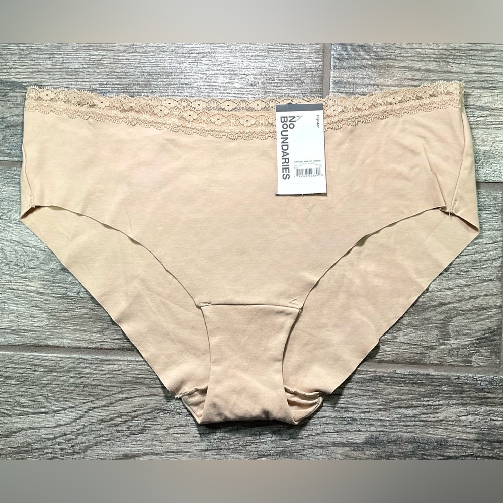 New Nobo, No Boundaries cotton &  lace hipster panties You pick size Almond
